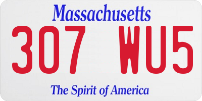 MA license plate 307WU5