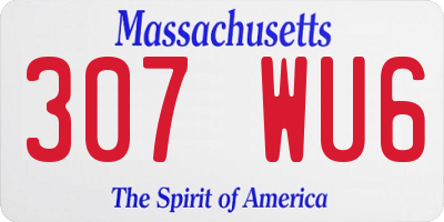 MA license plate 307WU6