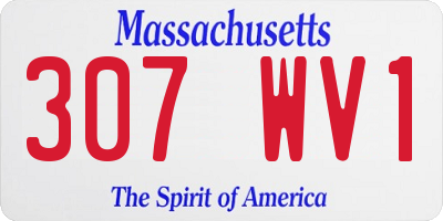 MA license plate 307WV1