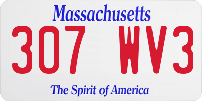 MA license plate 307WV3