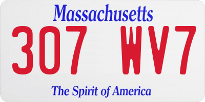 MA license plate 307WV7