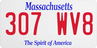 MA license plate 307WV8
