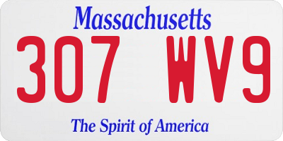 MA license plate 307WV9