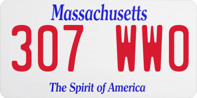 MA license plate 307WW0