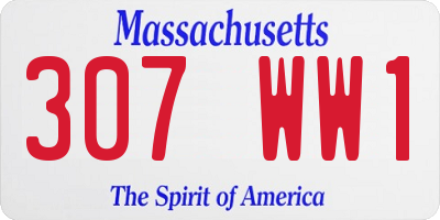 MA license plate 307WW1