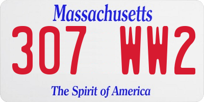 MA license plate 307WW2