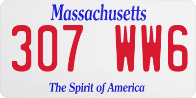 MA license plate 307WW6