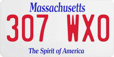 MA license plate 307WX0