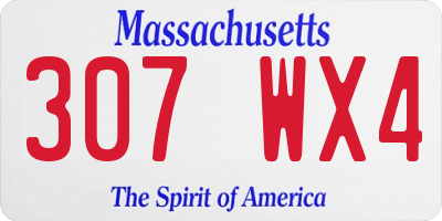 MA license plate 307WX4