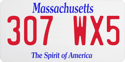MA license plate 307WX5