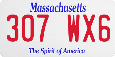MA license plate 307WX6