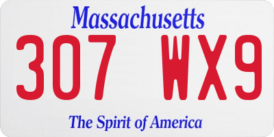MA license plate 307WX9