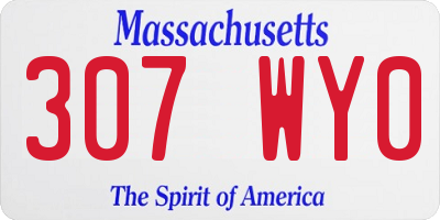 MA license plate 307WY0