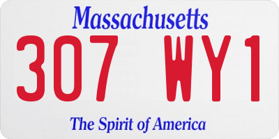 MA license plate 307WY1