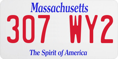MA license plate 307WY2