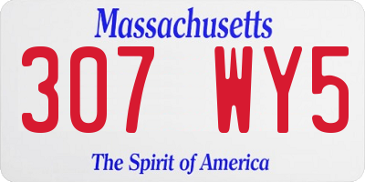 MA license plate 307WY5