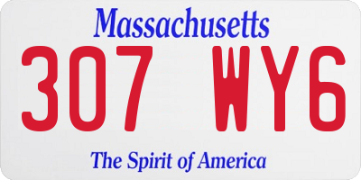 MA license plate 307WY6