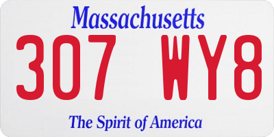 MA license plate 307WY8