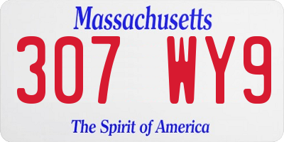 MA license plate 307WY9