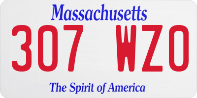 MA license plate 307WZ0
