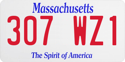 MA license plate 307WZ1