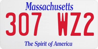MA license plate 307WZ2