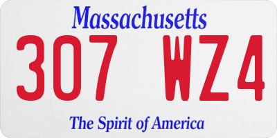 MA license plate 307WZ4