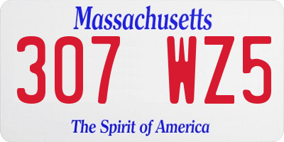 MA license plate 307WZ5