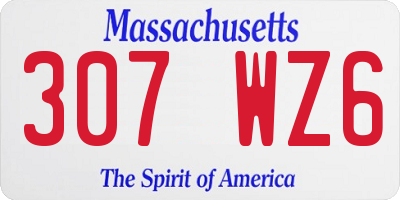 MA license plate 307WZ6