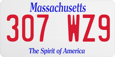 MA license plate 307WZ9