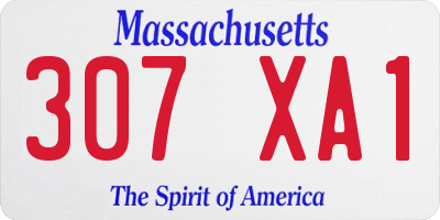 MA license plate 307XA1