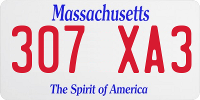 MA license plate 307XA3
