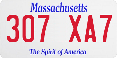MA license plate 307XA7