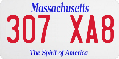MA license plate 307XA8