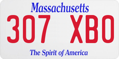 MA license plate 307XB0