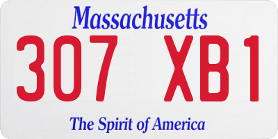 MA license plate 307XB1