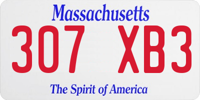 MA license plate 307XB3