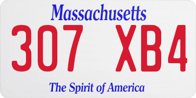 MA license plate 307XB4