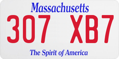MA license plate 307XB7