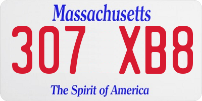 MA license plate 307XB8