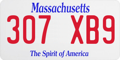 MA license plate 307XB9