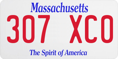 MA license plate 307XC0