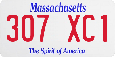 MA license plate 307XC1