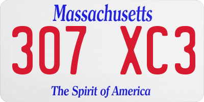 MA license plate 307XC3
