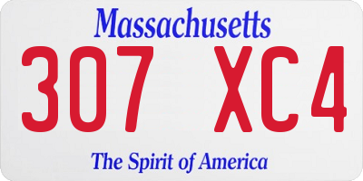 MA license plate 307XC4