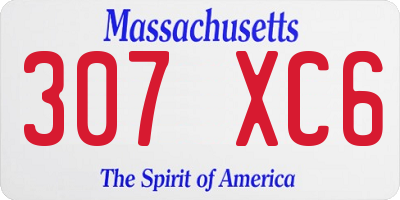 MA license plate 307XC6