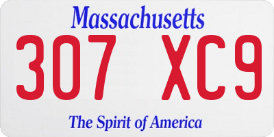 MA license plate 307XC9