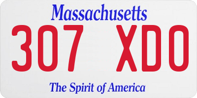 MA license plate 307XD0