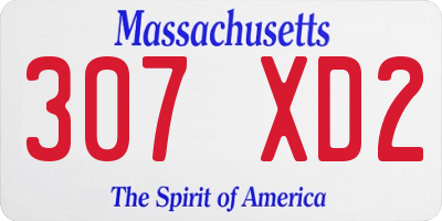 MA license plate 307XD2