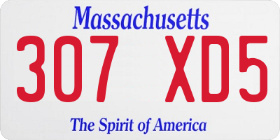 MA license plate 307XD5
